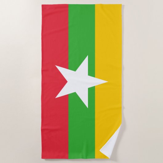 Flagge von Myanmar Strandtuch (Vorderseite)