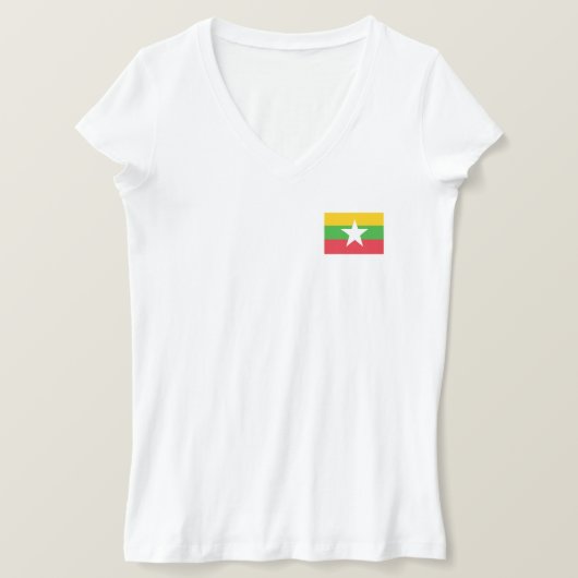 Flagge von Myanmar T-Shirt (Design vorne)