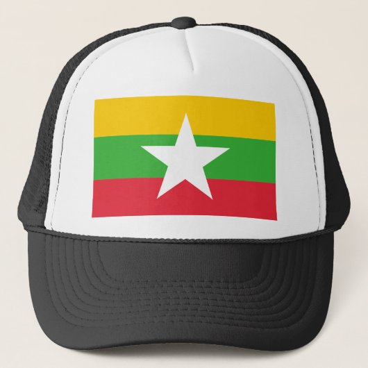 Flagge von Myanmar Truckerkappe (Vorderseite)