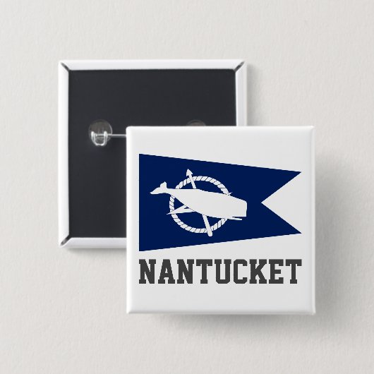 Flagge von Nantucket, Massachusetts Button (Vorne & Hinten)
