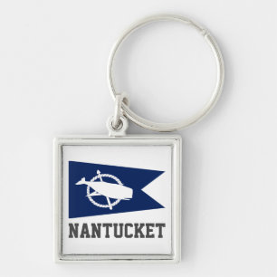 Flagge von Nantucket, Massachusetts Schlüsselanhänger