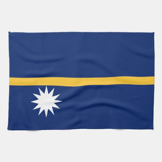 Flagge von Nauru Geschirrtuch (Horizontal)