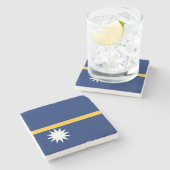 Flagge von Nauru Steinuntersetzer (Seitenansicht)