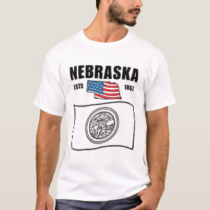 Flagge von Nebraska USA T-Shirt