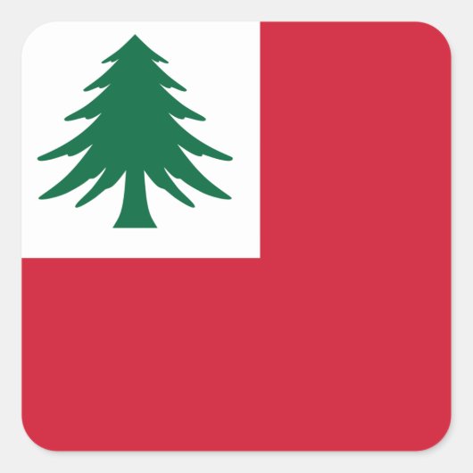 Flagge von Neuengland (nur Kiefer) - inoffiziell Quadratischer Aufkleber (Vorderseite)