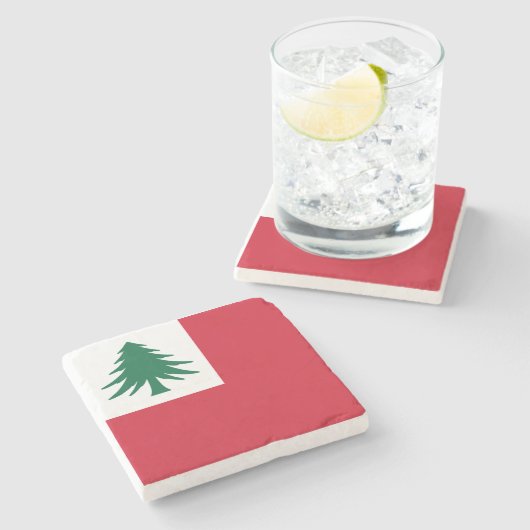 Flagge von Neuengland (nur Kiefer) - inoffiziell Steinuntersetzer (Seitenansicht)