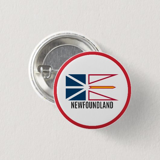 Flagge von Neufundland Button (Vorne & Hinten)