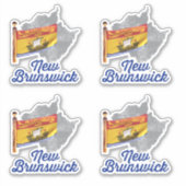 Flagge von New Brunswick Aufkleber (Vorderseite)