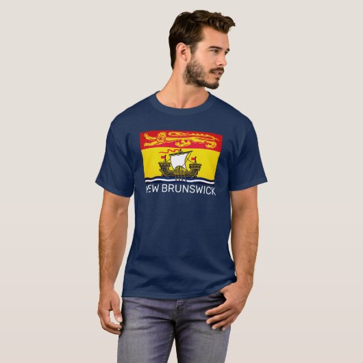 Flagge von New Brunswick, Kanada T-Shirt (Vorne ganz)