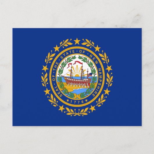 Flagge von New Hampshire Postkarte (Vorderseite)