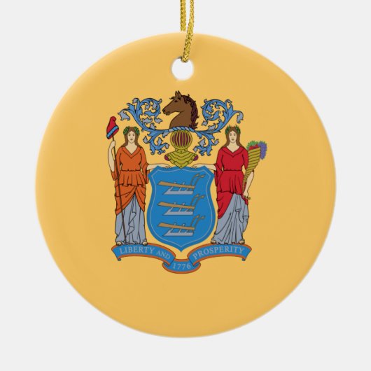 Flagge von New Jersey Keramik Ornament (Vorne)