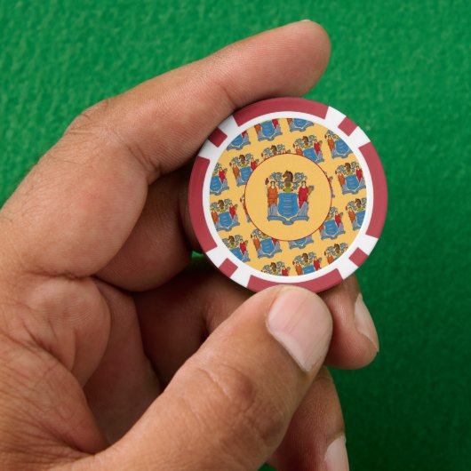 Flagge von New Jersey Pokerchips (Hand)