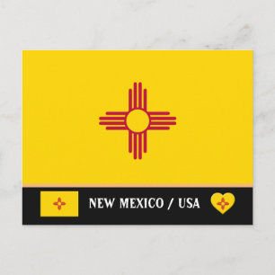 Flagge von New Mexico & Bundesstaat New Mexico USA Postkarte