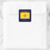 Flagge von New Mexico Quadratischer Aufkleber (Tasche)