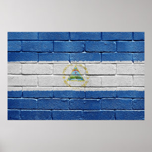 Flagge von Nicaragua Poster