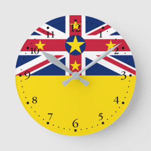 Flagge von Niue Runde Wanduhr
