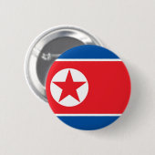 Flagge von Nordkorea auf Button-/Knopf-Abzeichen Button (Vorne & Hinten)