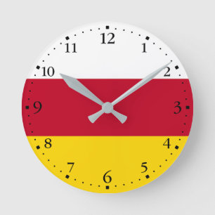 Flagge von Nordossetien Runde Wanduhr