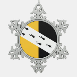 Flagge von Norfolk Schneeflocken Zinn-Ornament