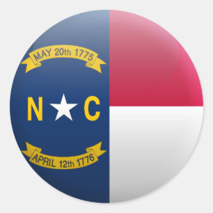 Flagge von North Carolina Runder Aufkleber
