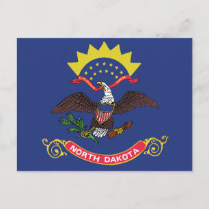 Flagge von North Dakota Peace Garden Eagle Postkarte