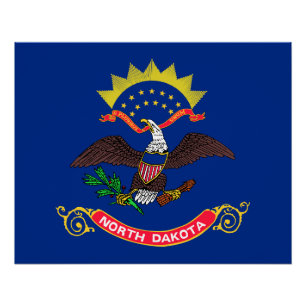 Flagge von North Dakota Poster