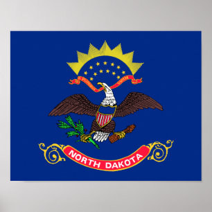 Flagge von North Dakota Poster