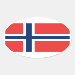 Flagge von Norwegen-Aufkleber (oval) Ovaler Aufkleber
