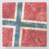 Flagge von Norwegen Steinuntersetzer (Vorderseite)