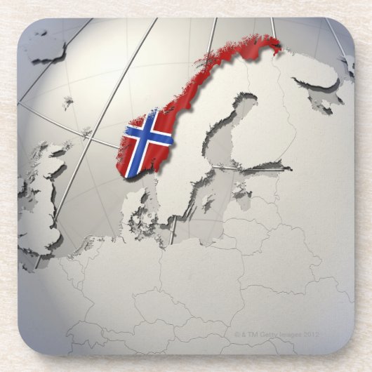 Flagge von Norwegen Untersetzer (Vorderseite)