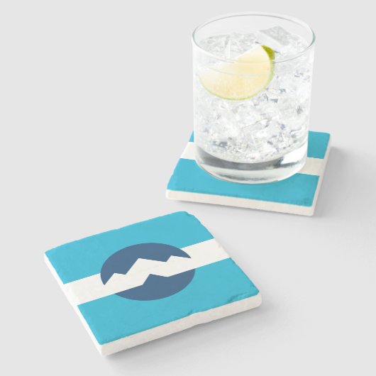 Flagge von Ogden, Utah Steinuntersetzer (Seitenansicht)