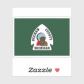 Flagge von Ogemaw Landkreis, Michigan Aufkleber (Blatt)