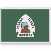Flagge von Ogemaw Landkreis, Michigan Aufkleber (Vorderseite)