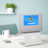 Flagge von Oklahoma Aufkleber (Laptop auf Schreibtisch)