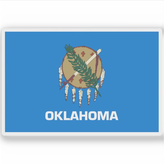 Flagge von Oklahoma Aufkleber (Vorderseite)