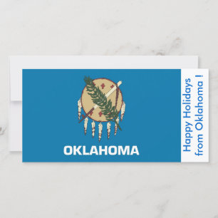 Flagge von Oklahoma, Happy Holidays aus den USA Feiertagskarte