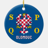 Flagge von Olomouc Keramik Ornament (Hinten)