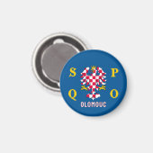 Flagge von Olomouc Magnet (Vorderseite/Rückseite)