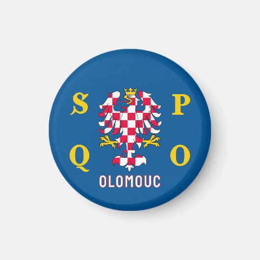 Flagge von Olomouc Magnet (Vorne)