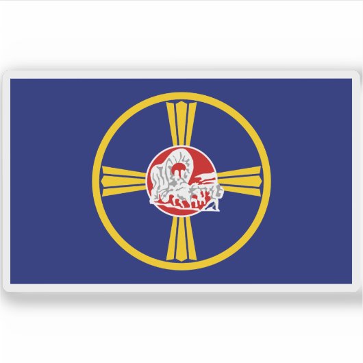 Flagge von Omaha, Nebraska Aufkleber (Vorderseite)