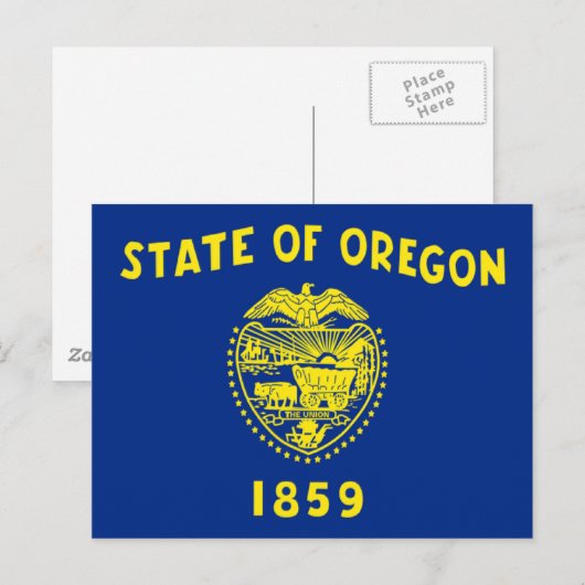 Flagge von Oregon Postkarte (Vorne/Hinten)