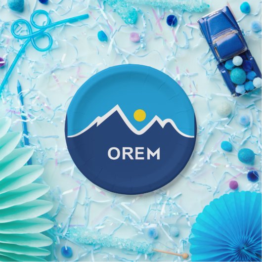 Flagge von Orem, Utah Pappteller (Party)