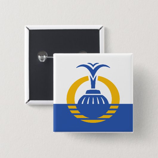 Flagge von Orlando, Florida. Button (Vorne & Hinten)