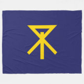 Flagge von Osaka (Japan) Fleecedecke (Vorderseite (Horizontal))