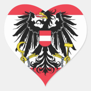 Flagge von Österreich - Flagge Österreichs Herz-Aufkleber