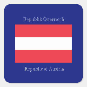 Flagge von Österreich Quadratischer Aufkleber