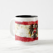 Flagge von Österreich Zweifarbige Tasse (Vorderseite Links)