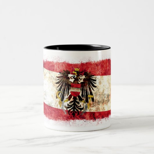 Flagge von Österreich Zweifarbige Tasse (Mittel)