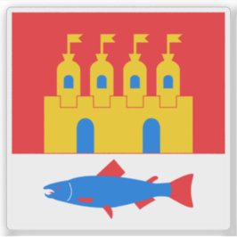 Flagge von Oulu, Finnland Aufkleber