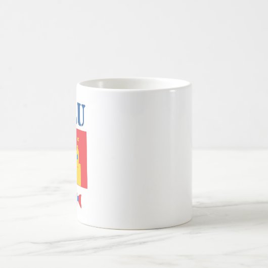 Flagge von Oulu, Finnland Kaffeetasse (Mittel)